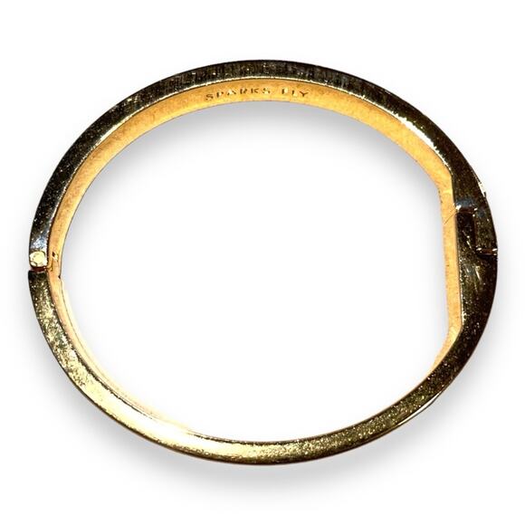 Kate Spade New York Sparks Fly Enamel Bangle Bracelet Coral Gold Tone - Picture 6 of 8